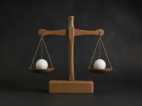 나무 저울의 양쪽 접시에 놓인 무지 골프공 두 개 (연출 이미지)